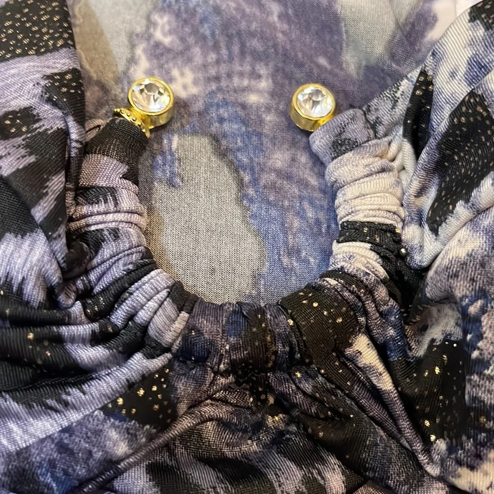 Navy Creme Black & Gold Strapless Leopard Top - Picture 9 of 9